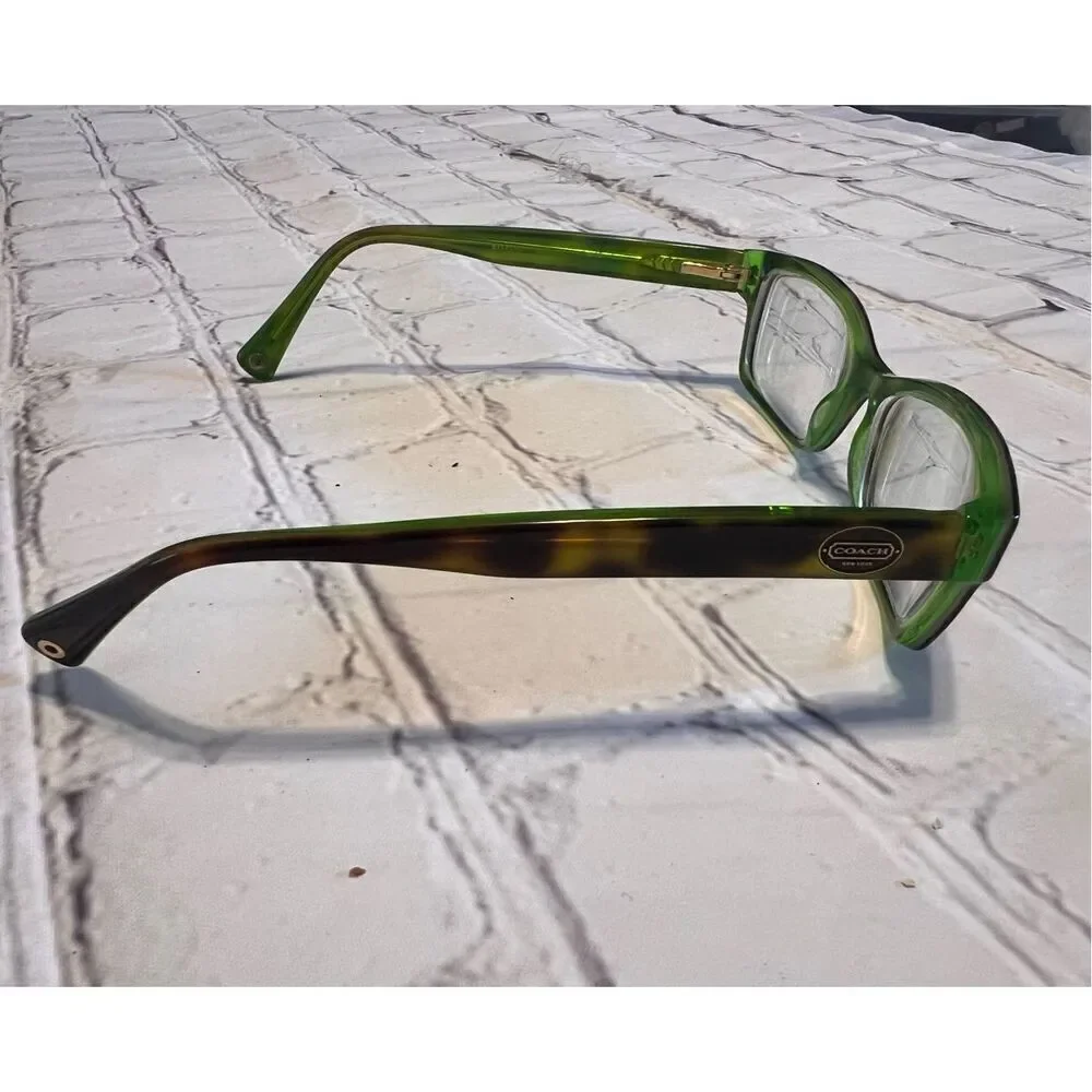Coach New York Brooklyn Eyeglass Frames Tortoise Shell Brown Green Trendy Twee